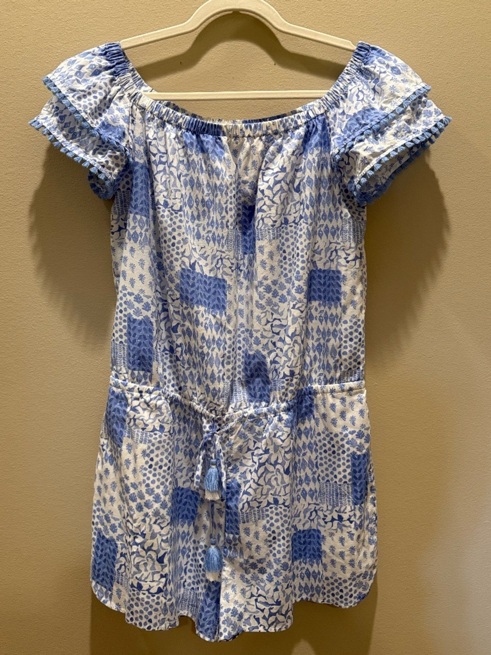 Vineyard Vines Romper | Blue/White Print | Medium
